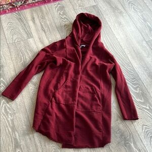 Burgundy Hooded Cardigan